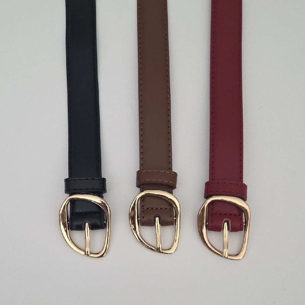 Brown or black Belt With Gold Buckle